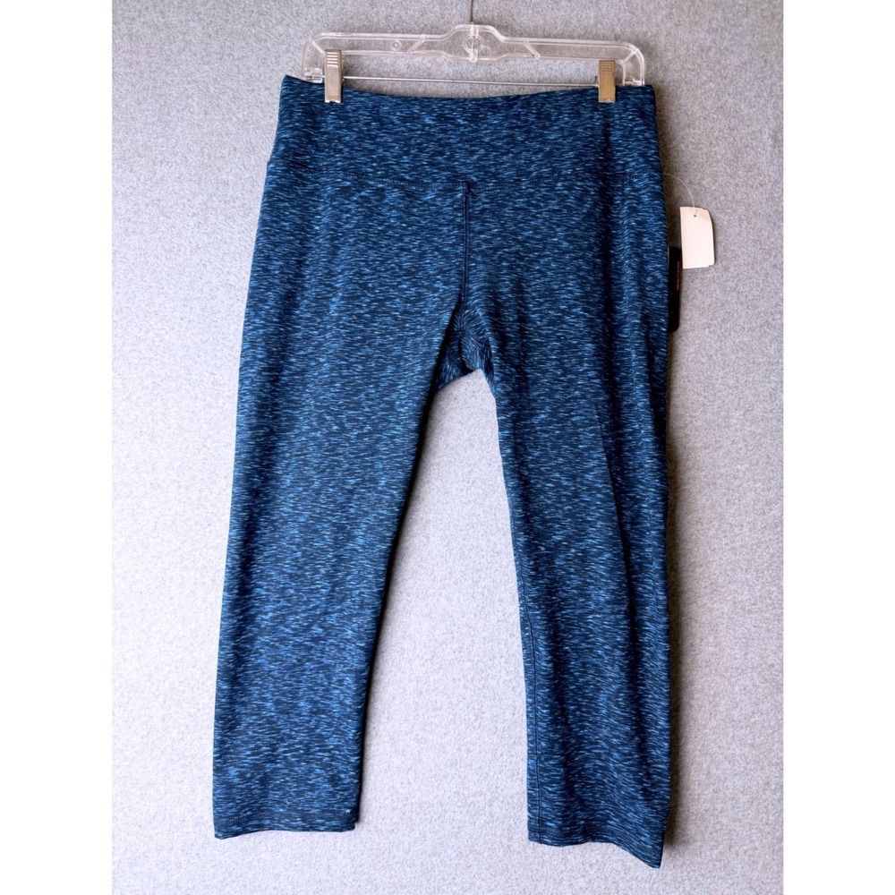RBX Active Women's Capri Leggings Blue Space Dye High Rise Athletic Pants Large